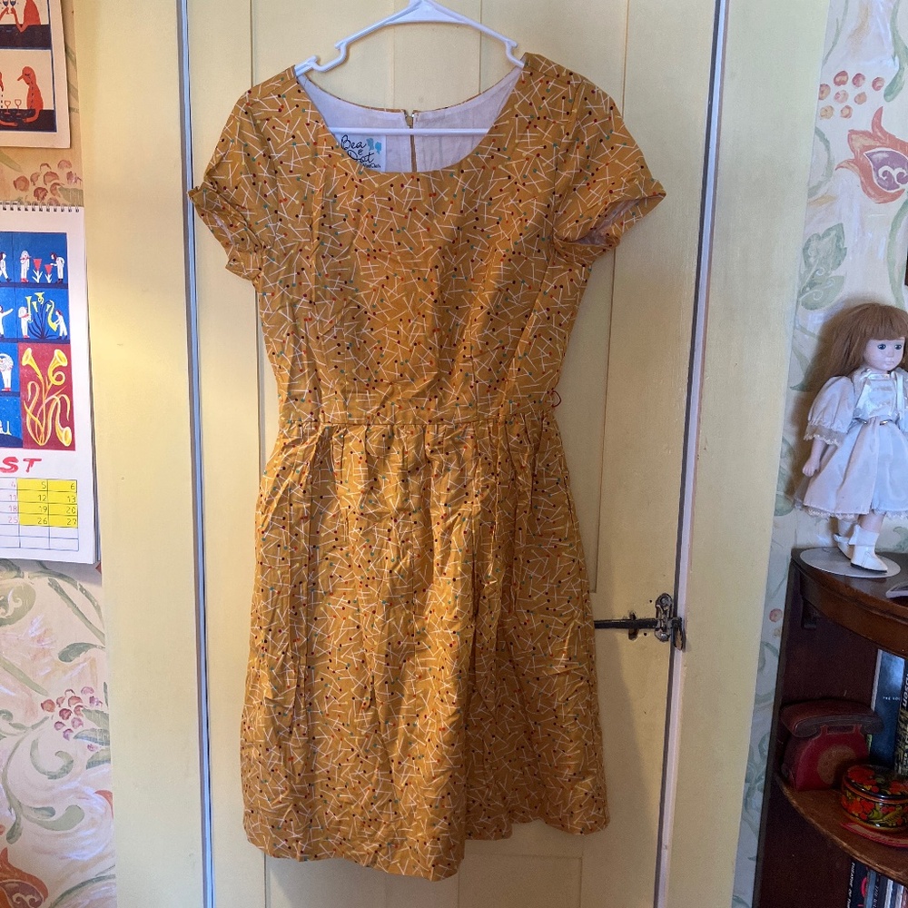 Bea & Dot by ModCloth cotton straight pin novelty dress size xs small